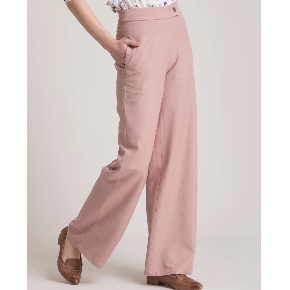 French Connection Pinky Tone Linen Blend Pant Size 8